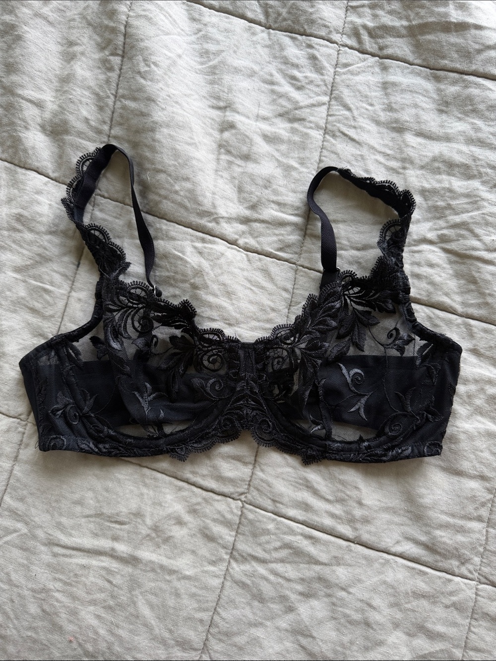 Soma Lingerie Sheer Lace Underwire Bra - Black